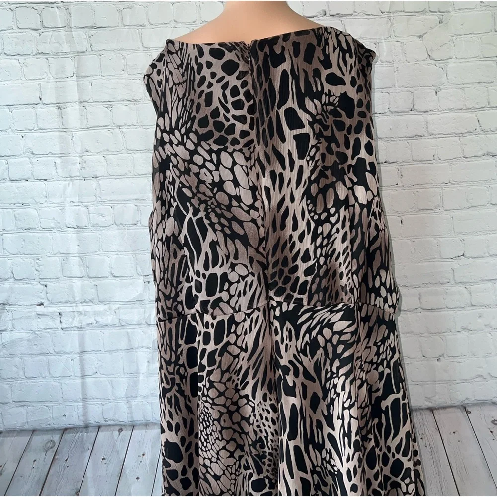 Dress Barn Gray, Brown & Black Cheetah Print dress size 22 - Picture 7 of 8